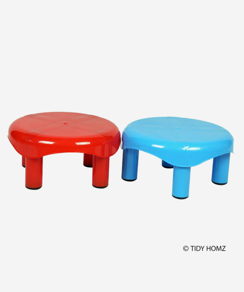 Patla Stool - Set of 2 (Red and Blue)
