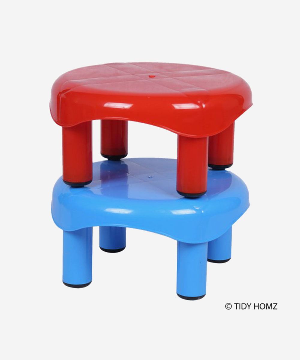 Patla Stool - Set of 2 (Red and Blue)