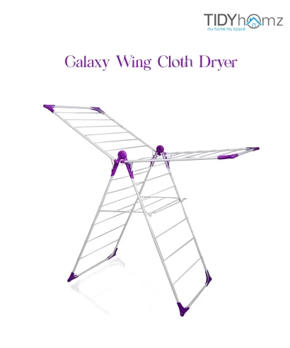 Galaxy foldable cloth dryer stand with 15m drying space and corner hangers for apartments
