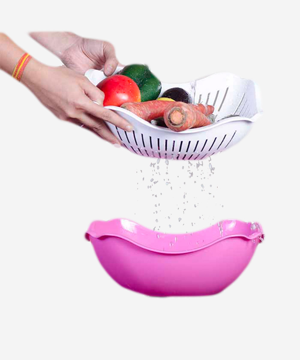 Collapsible Colander with Handle Blue TidyHomz