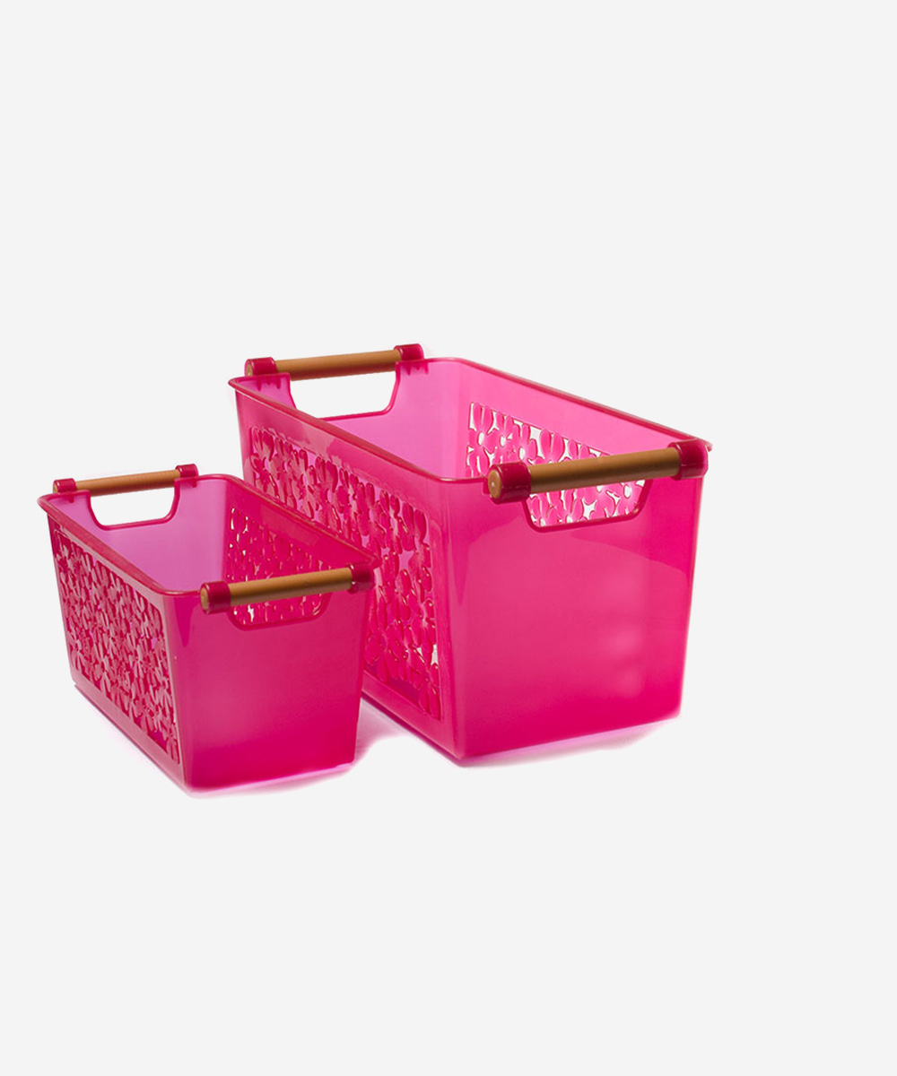 Congo Utility Basket (Set of 2)- Hot Pink