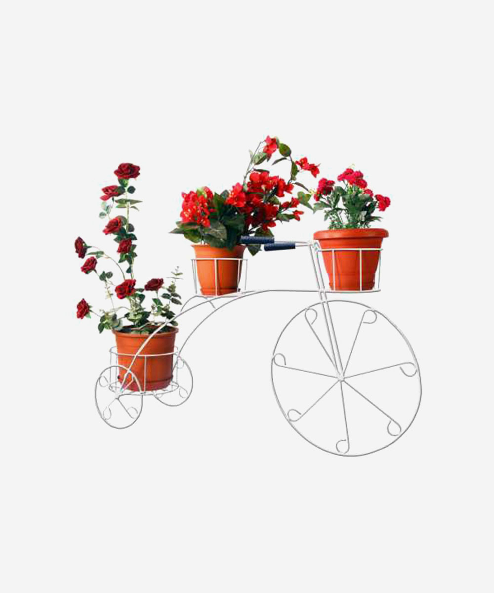 Detroit Cycle Planter Stand - White