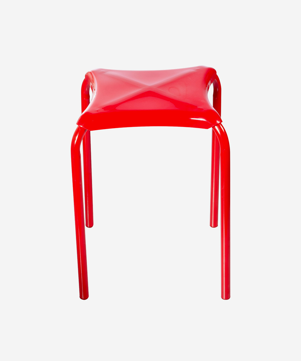 Indus Stackable Stool Red - Set of 2