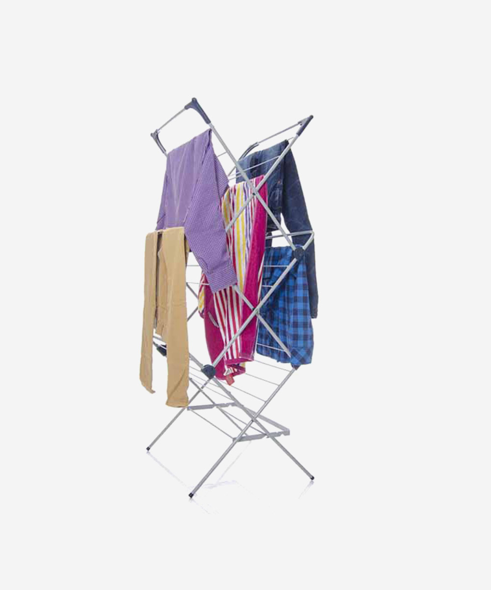 STEEPLE Plastic Floor Cloth Dryer Stand 3Tier Foldable Movable