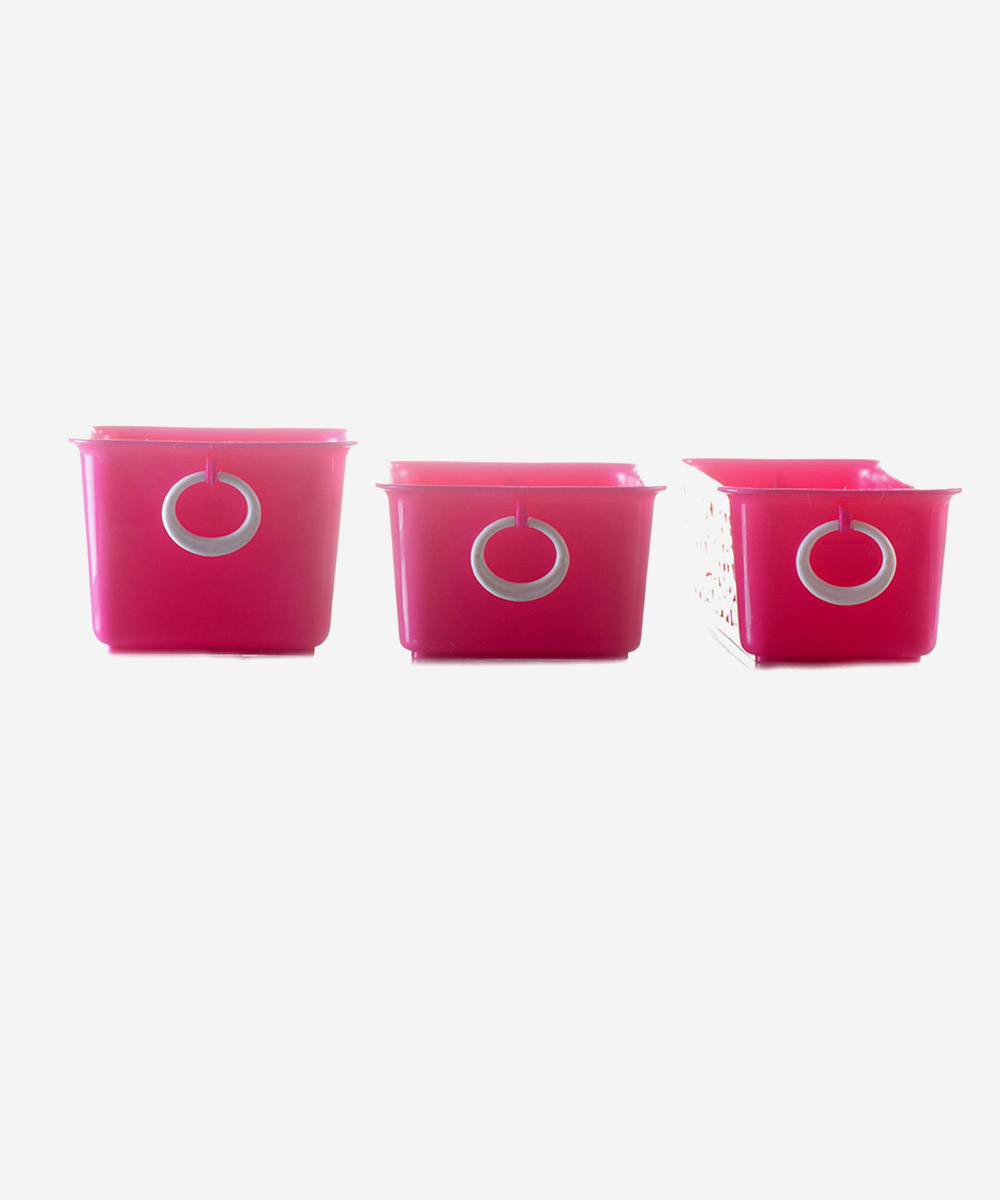 Yarra Utility Basket (Set of 3)- Hot Pink