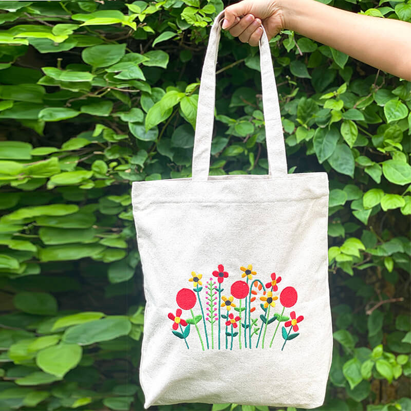 Floral tote - beige 1 Floral tote - beige 1