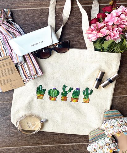 The Cacti Tote - Beige 2