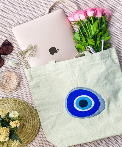 The Evil Eye Tote - Beige 2