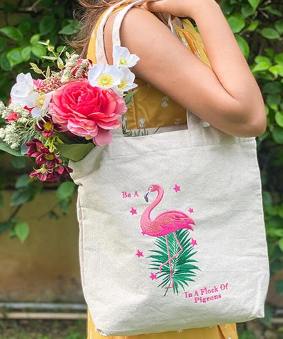 The Flamingo Tote- Beige 3