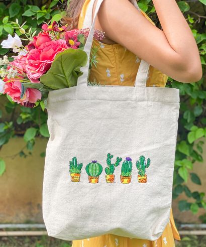 The Cacti Tote - Beige 3