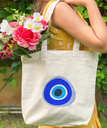 The Evil Eye Tote - Beige 3