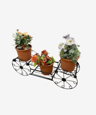 Danube multilevel planter stand holding three large pots for home and garden