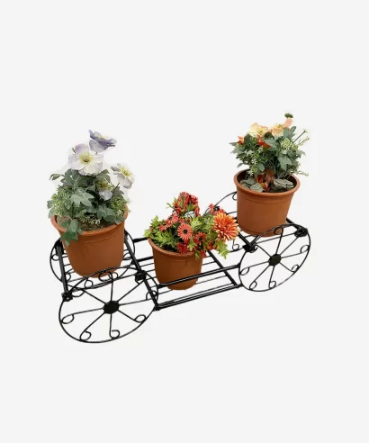 Plant stand displaying indoor plants in living room or garden