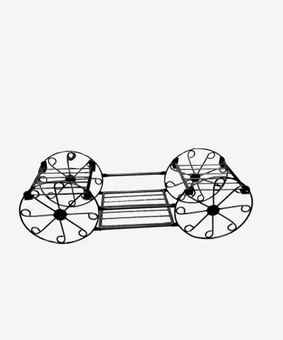 Aesthetic metal frame of foldable multilevel planter stand