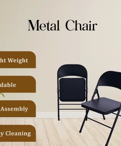 Powder-coated steel frame of foldable chair