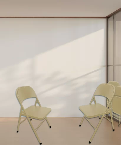 Linth Metal Chair Beige (Set of 2)-1 Linth Metal Chair Beige