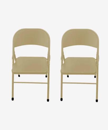 Linth Metal Chair Beige (Set of 2)-2 Linth Metal Chair Beige