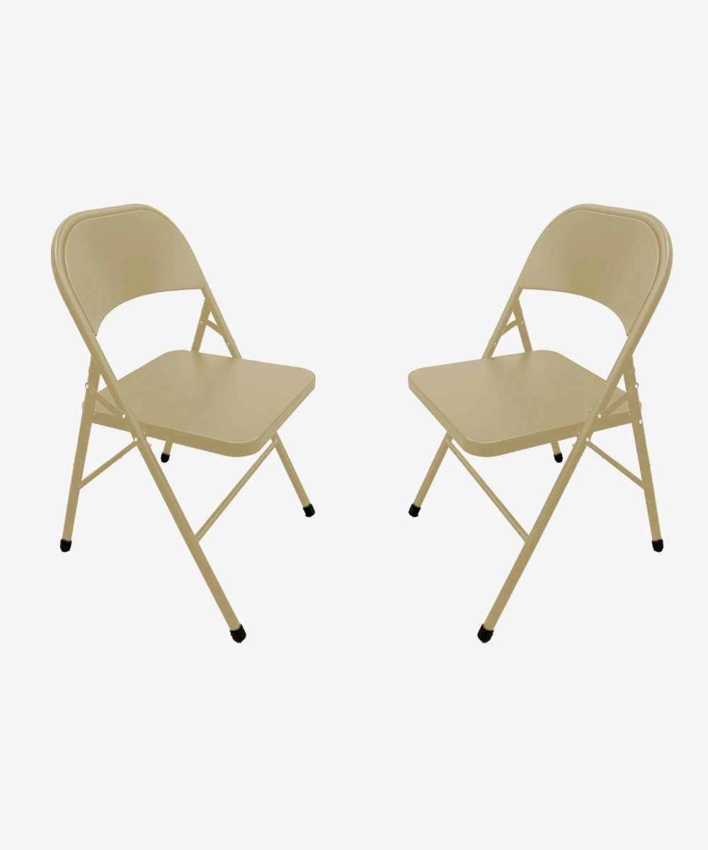 Linth Metal Chair Beige (Set of 2)-4 Linth Metal Chair Beige