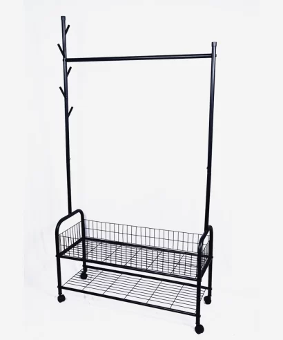 Ashley multipurpose clothes and storage rack with coat hanger, shoe and bag storage