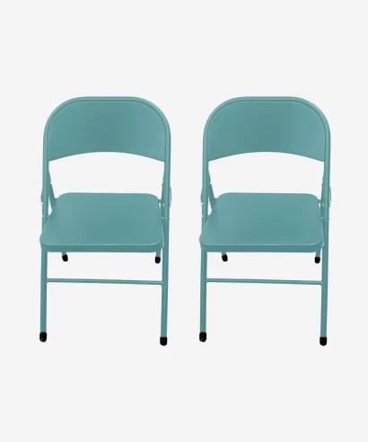 Linth Metal Chair (Set of 2) Textured Khaki -2 Linth Metal Chair (Set of 2) Textured Khaki