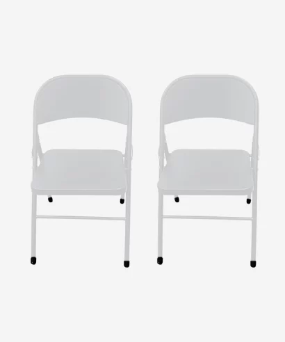 Linth Metal Chair (Set of 2) - White -2 Linth Metal Chair (Set of 2) - White