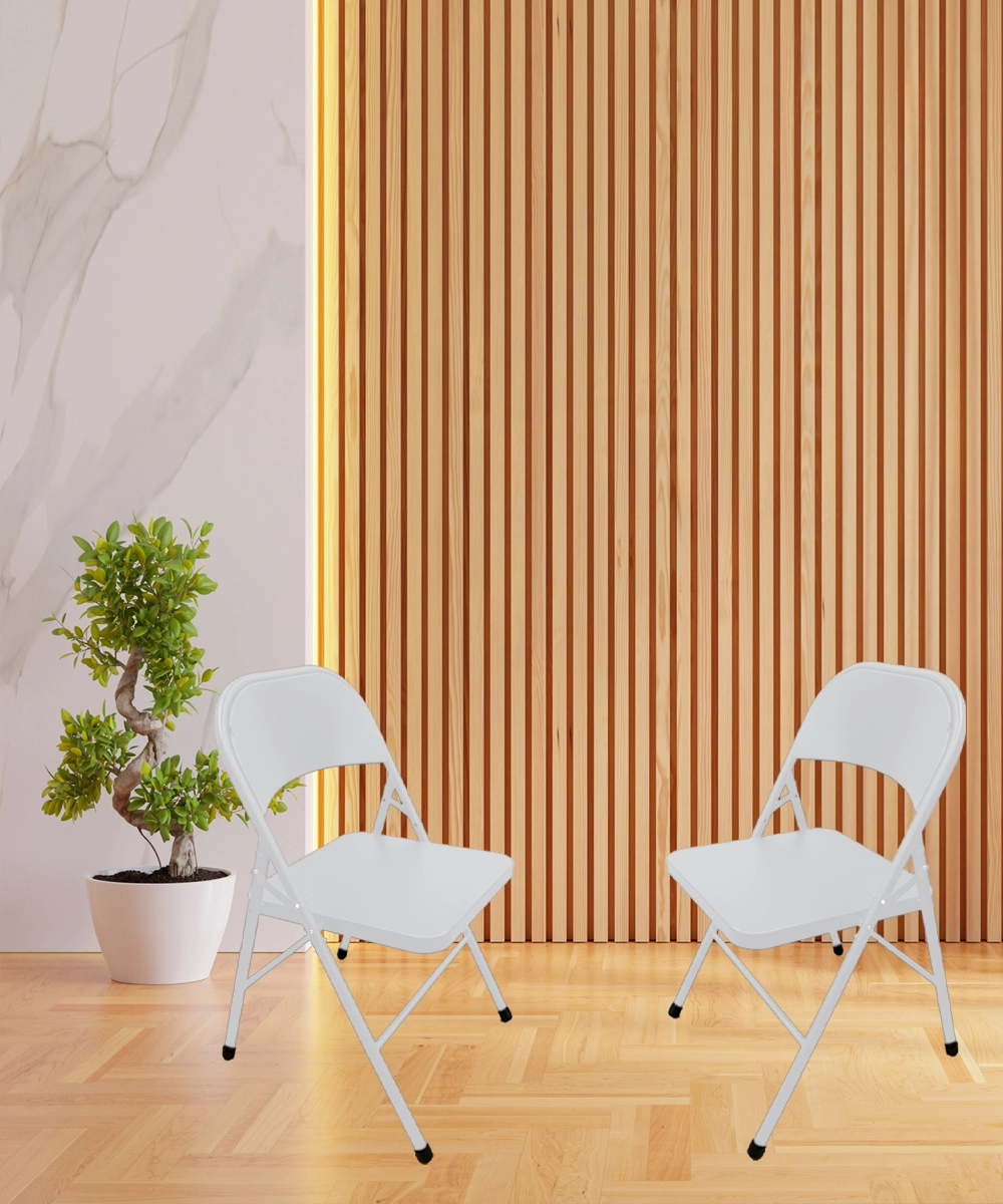 Linth Metal Chair (Set of 2) - White - 4 Linth Metal Chair (Set of 2) - White