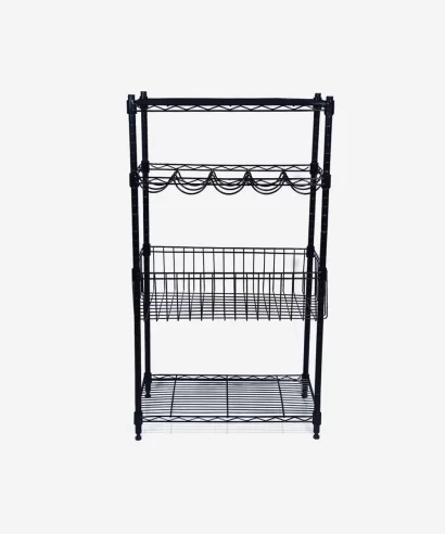Verde Multipurpose Stand (Black)-1 Verde Multipurpose Stand (Black)Verde heavy duty multipurpose metal storage rack with powder coated finish