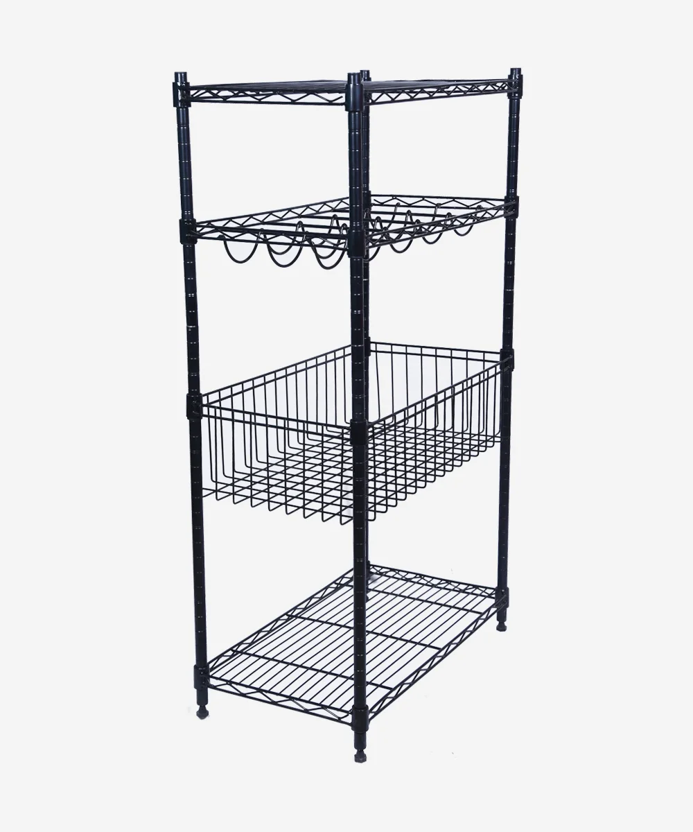 Verde Multipurpose Stand (Black)-3 Verde heavy duty multipurpose metal storage rack with powder coated finish