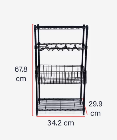 Verde Multipurpose Stand (Black)-7 Verde heavy duty multipurpose metal storage rack with powder coated finish